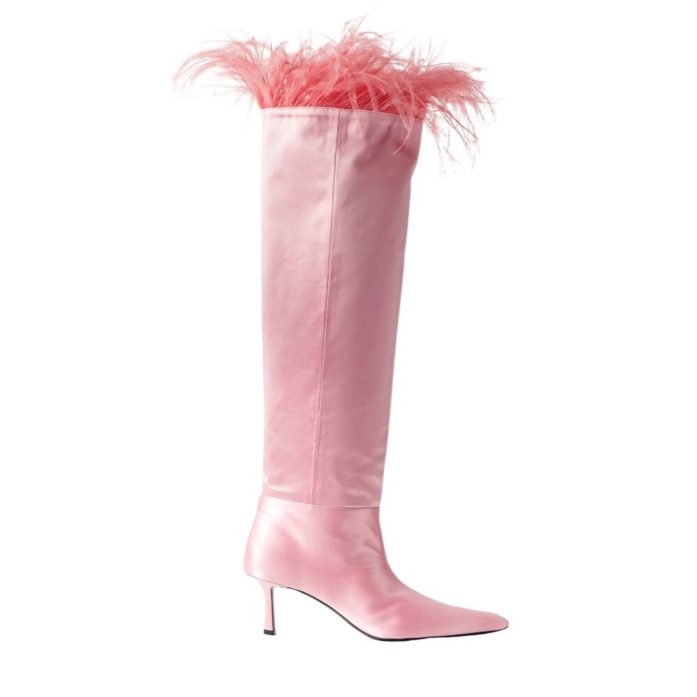 ALEXANDER WANG VIOLA 65 FEATHER SLOUCH BOOT SIZE 40.5